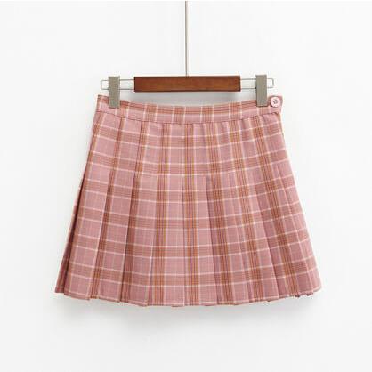 Plaid Cute School Style Pleated Skirt