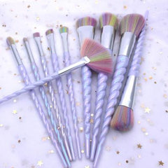 Purple Shell Spiral Mermaid Pearl Makeup Brushes Tools Set