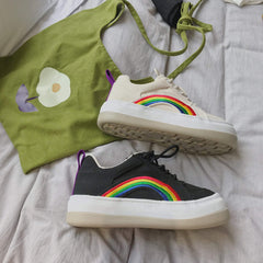 Rainbow Tumblr Aesthetic Flat Platform Sneakers