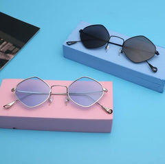 Rhombus Trendy Metallic Frame Colorful Sunglasses