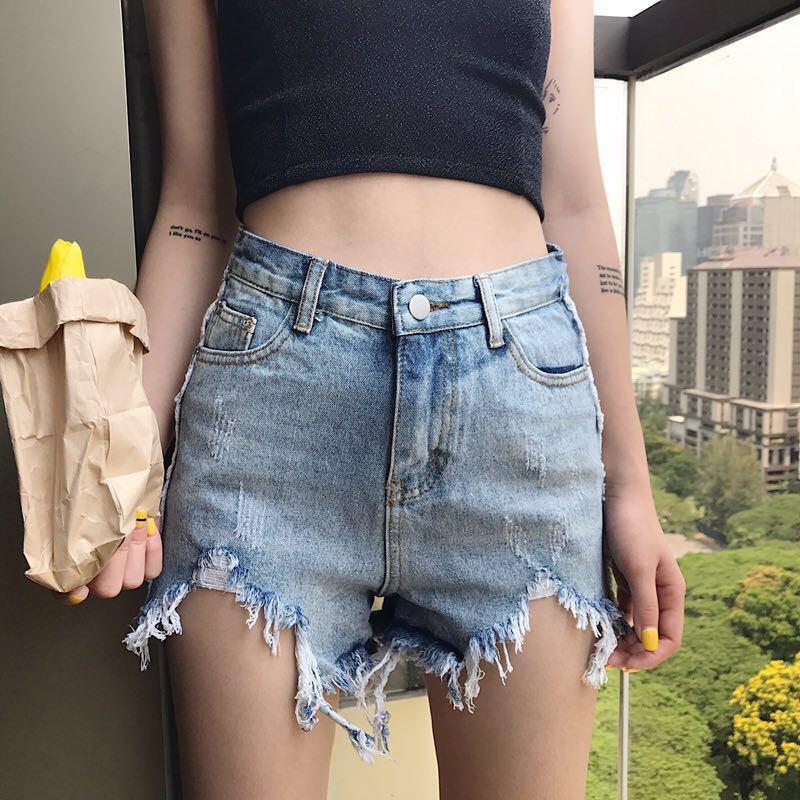 Ripped Off Summer Denim Light Blue Casual Shorts