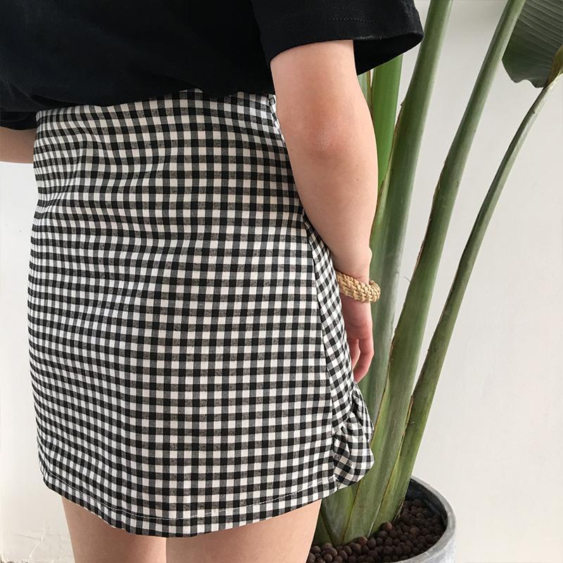 Ruffled High Waist Plaid Short Skirt