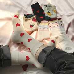 Sale Cute Strawberry Heart Socks