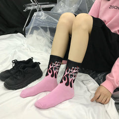 Sale Fire Flame Anti Social Club Cotton Socks