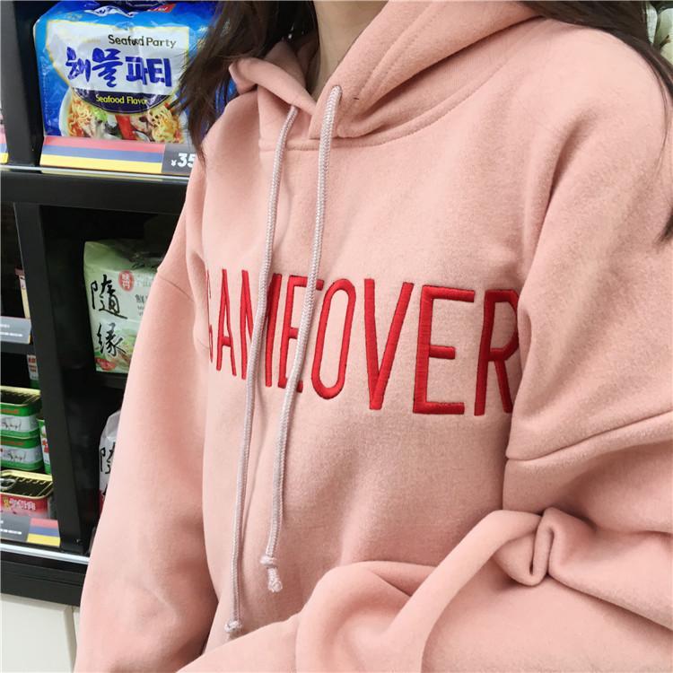 Sale Gameover Pink Warm Fleece Oversized Hoodie