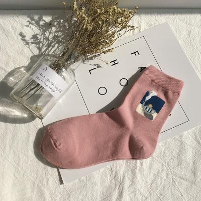 Sale Pastel Colors Art Pictures Cotton Ankle Socks