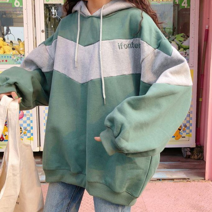 Sale Sportlicher Hoodie mit Streifen in Pastellfarben 