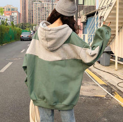 Sale Sportlicher Hoodie mit Streifen in Pastellfarben 