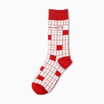 Sale Plaid Print Formulas Of Drawings Pattern Socks