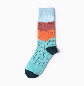 Sale Plaid Print Formulas Of Drawings Pattern Socks