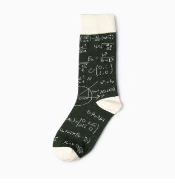 Sale Plaid Print Formulas Of Drawings Pattern Socks
