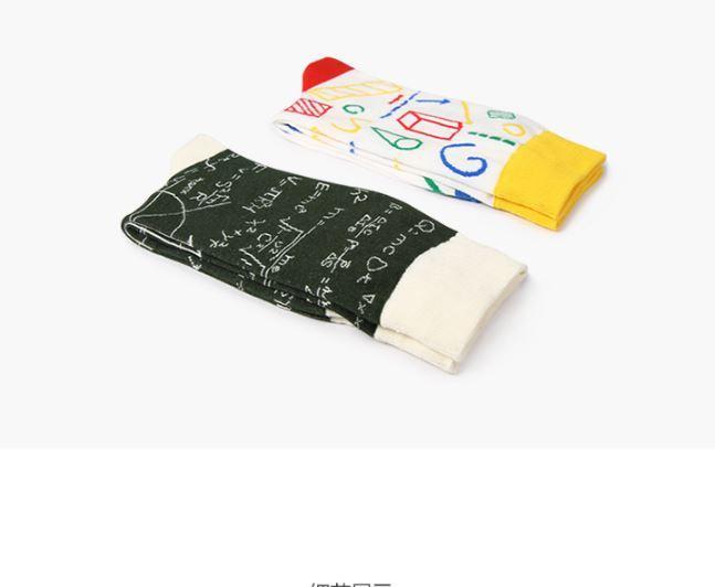 Sale Plaid Print Formulas Of Drawings Pattern Socks
