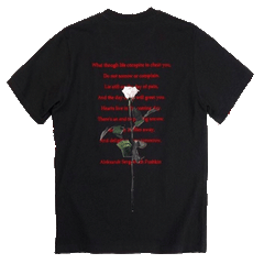 Sale Poetry Rose Print Cotton Tshirt