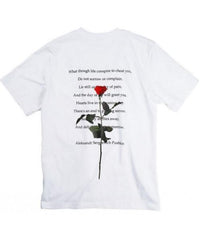 Sale Poetry Rose Print Cotton Tshirt