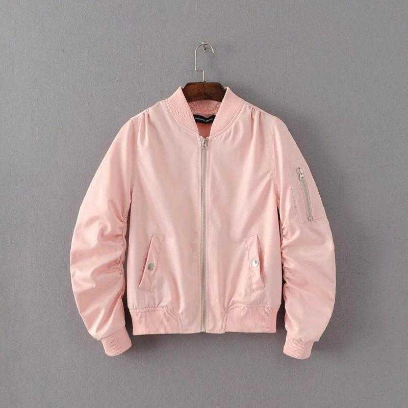 Sale Satin Shiny Zipper Windbraker Bomber Jacket