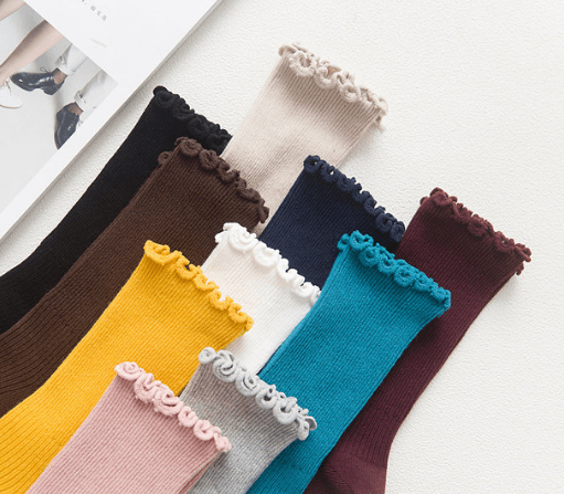 Sale Wavy Edge High Ankle Easy Colors Socks