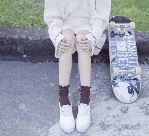 Sale Wavy Edge High Ankle Easy Colors Socks