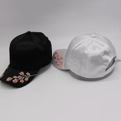 Satin Sakura Embroidery Cap