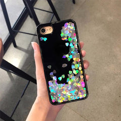 Sequin Hearts Liquid Iphone Case