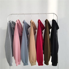 Seven Colors Oversized Front Pocket Long Sleeve Hoodie