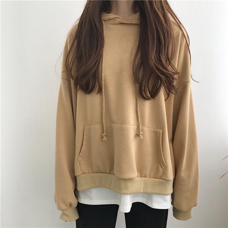 Seven Colors Oversized Front Pocket Long Sleeve Hoodie