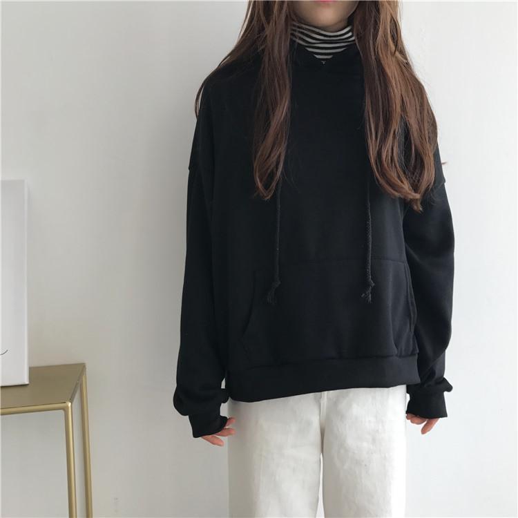 Seven Colors Oversized Front Pocket Long Sleeve Hoodie