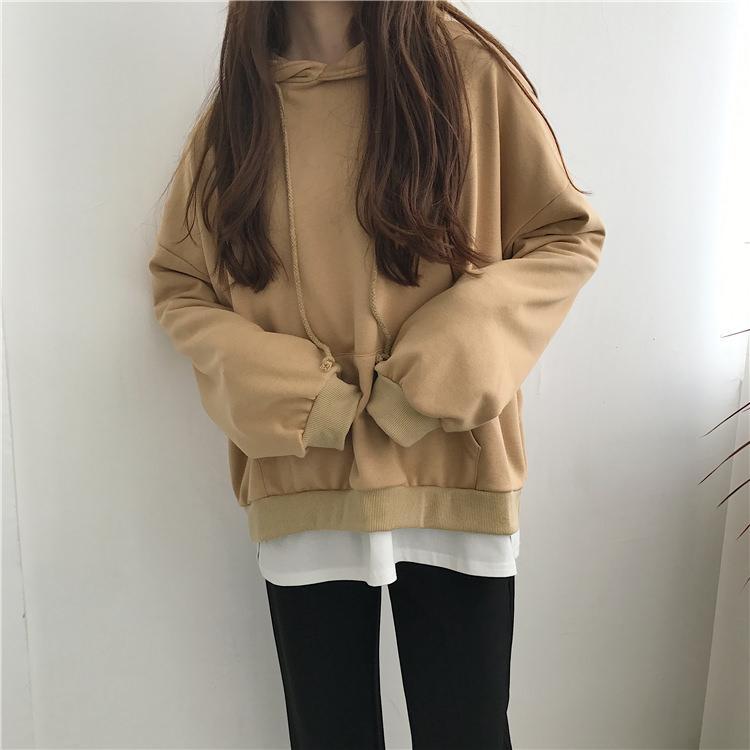 Seven Colors Oversized Front Pocket Long Sleeve Hoodie