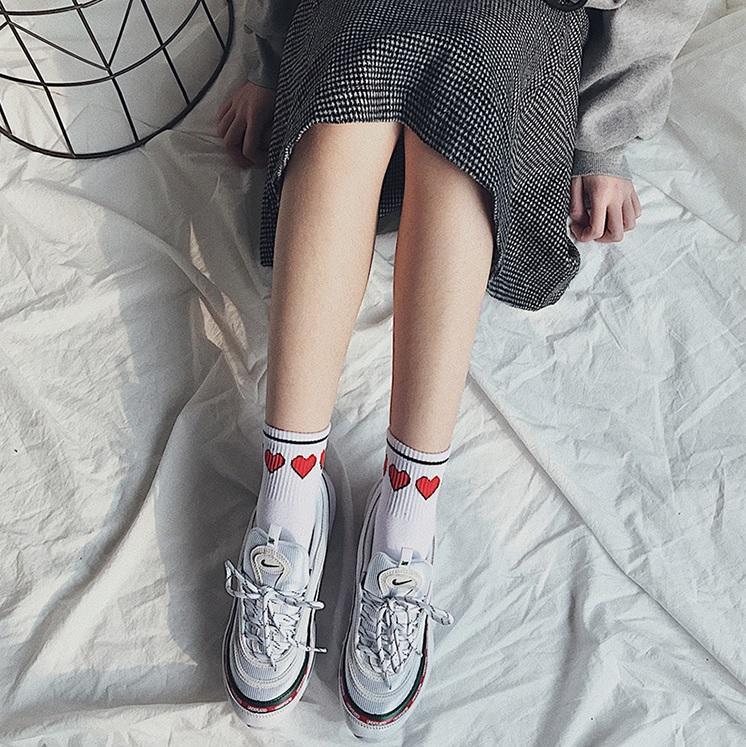 Short White Ankle Embroidery Patches Socks