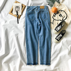 Side Lines Blue Ripped Sportish Denim Pants