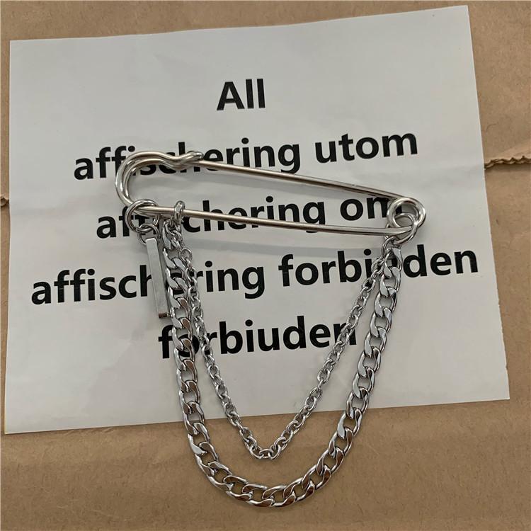 Silver Chains Grunge Girl Huge Pin Brooch