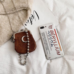 Silver Moon Crossbody Purse Chain Pu Leather Bag