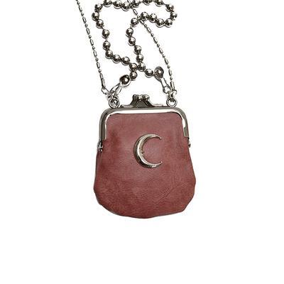 Silver Moon Crossbody Purse Chain Pu Leather Bag