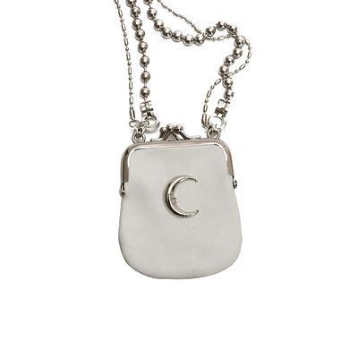 Silver Moon Crossbody Purse Chain Pu Leather Bag