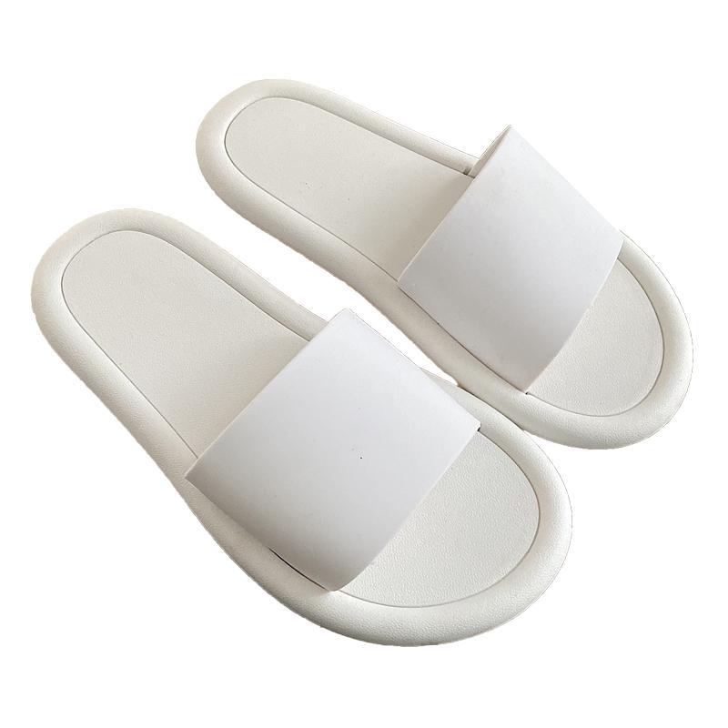 Simple Black White Rubber Open Toe Slipper Sandals