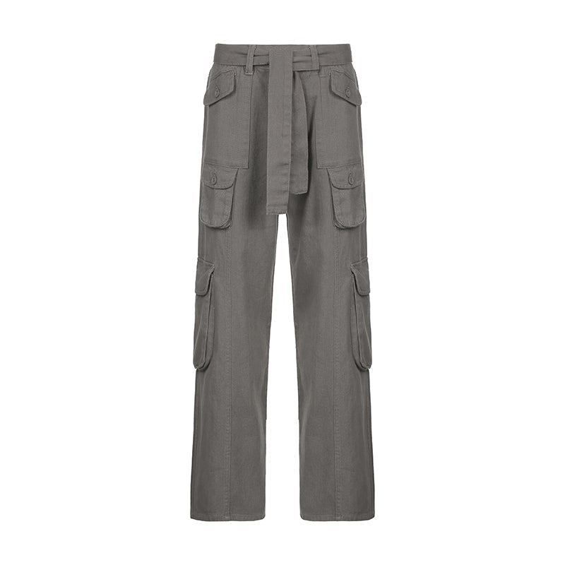 Skater Aesthetic Solid Colors Loose Cargo Pants