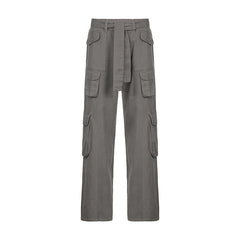 Skater Aesthetic Solid Colors Loose Cargo Pants