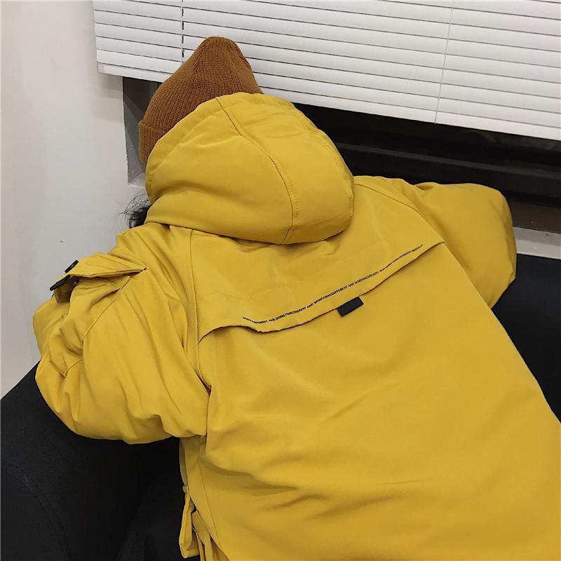 Small Letters Print Aesthetic Loose Warm Hooded Jacket