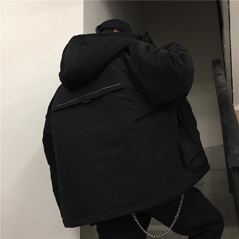 Small Letters Print Aesthetic Loose Warm Hooded Jacket