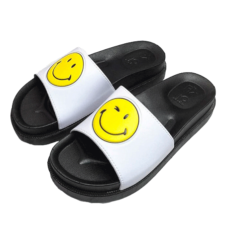 Smile Face Rubber Home Slippers