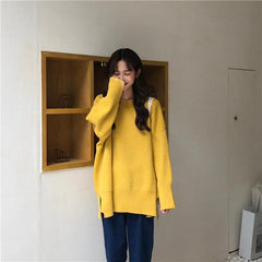 Soft Cozy Oversized Solid Colors Knitted Sweater