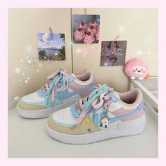 Soft Girl Aesthetic Cute Pastel Patches Sneakers