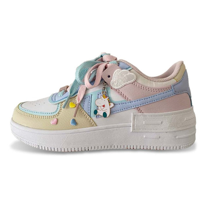 Soft Girl Aesthetic Cute Pastel Patches Sneakers