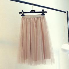 Soft Light Long Gauze Elastic Elegant Skirt