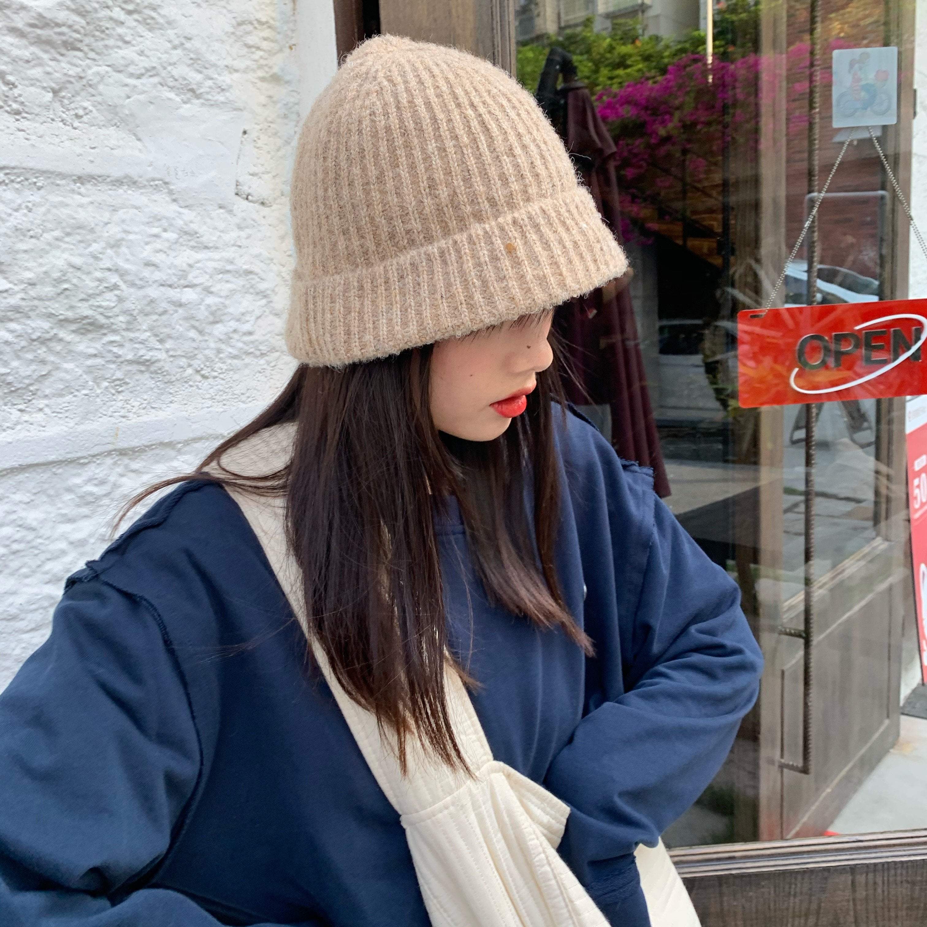 Soft Mohair Knit Bucket Hat