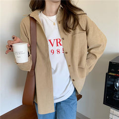 Solid Color Korean Aesthetic Oversized Shirt