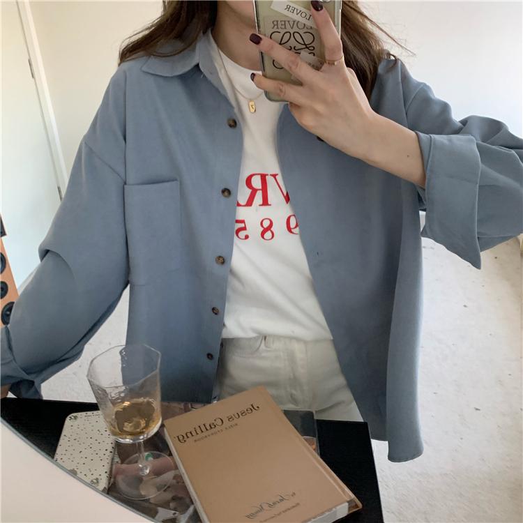Solid Color Korean Aesthetic Oversized Shirt