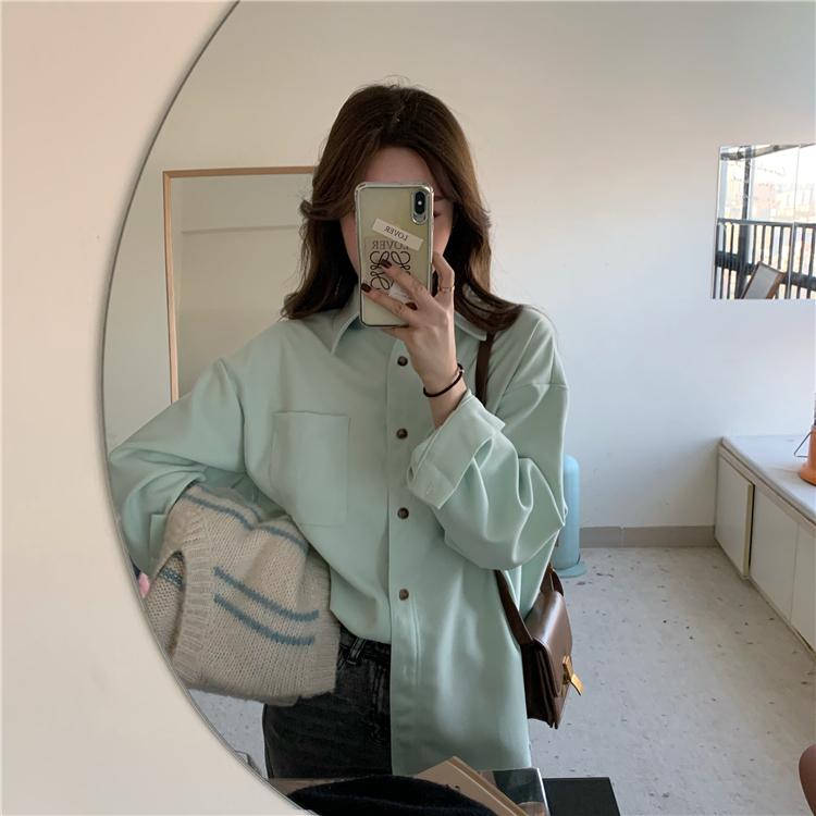 Solid Color Korean Aesthetic Oversized Shirt