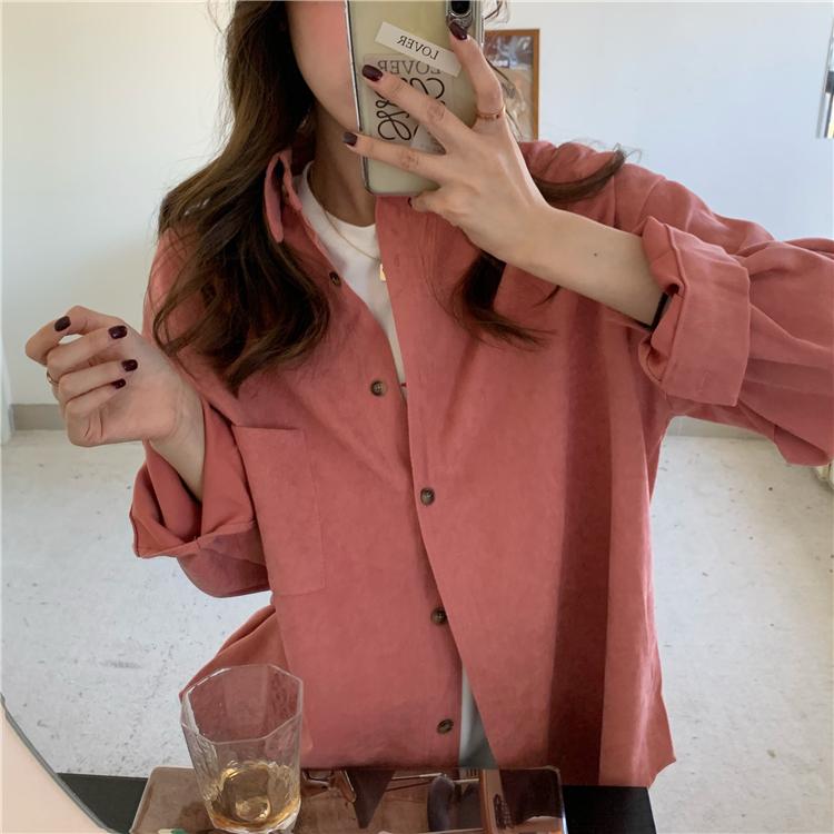 Solid Color Korean Aesthetic Oversized Shirt