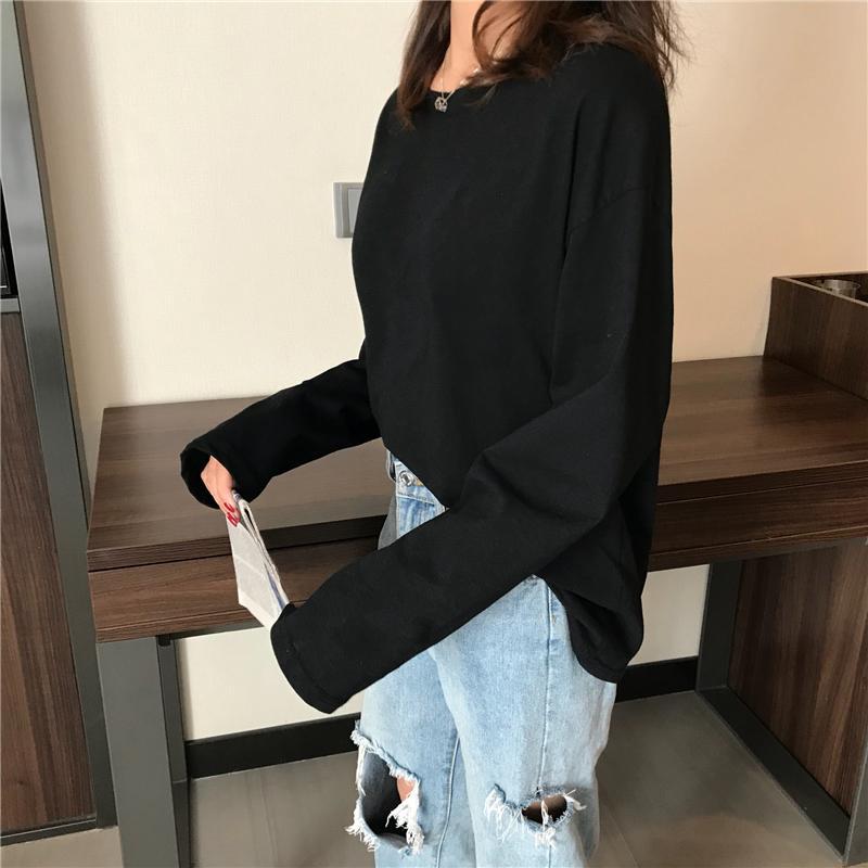 Solid Colors Aesthetic Long Sleeve Loose Shirt