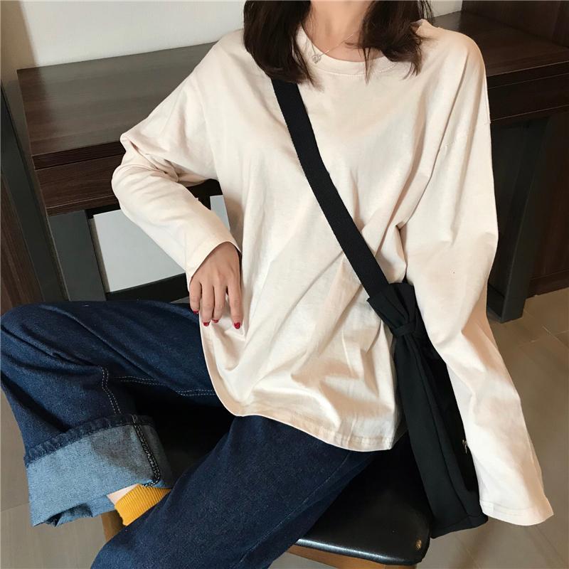 Solid Colors Aesthetic Long Sleeve Loose Shirt